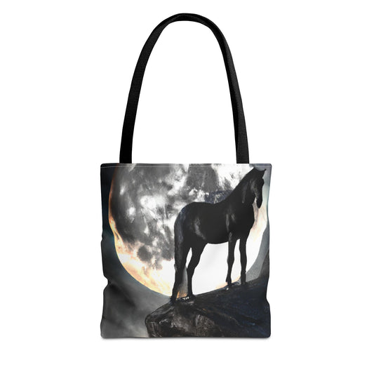 Black Stallion Full Moon Tote Bag (AOP)