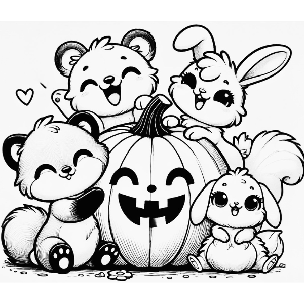 Awesome Adorable Animals Halloween: Coloring Book for Kids and Adults of All Ages! (Awesome Adorable Animals Coloring Books)