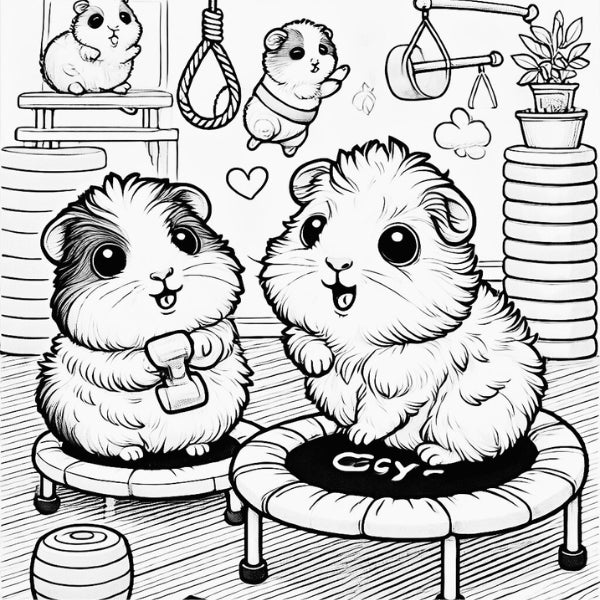 Awesome Adorable Guinea Pigs: Coloring Book for Adults and Kids of All Ages (Awesome Adorable Animals Coloring Books)