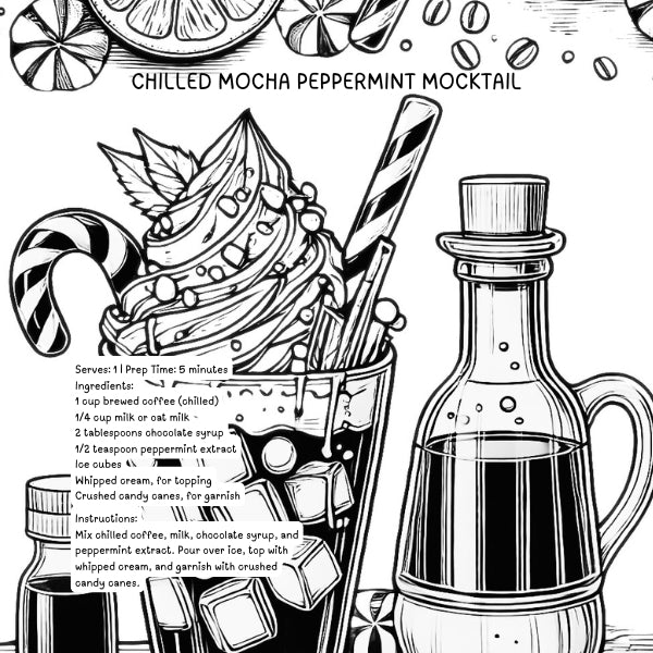 Four Seasons of Mocktails: A Non-Alcoholic Coloring Book for Adults, Teens and Kids of All Ages