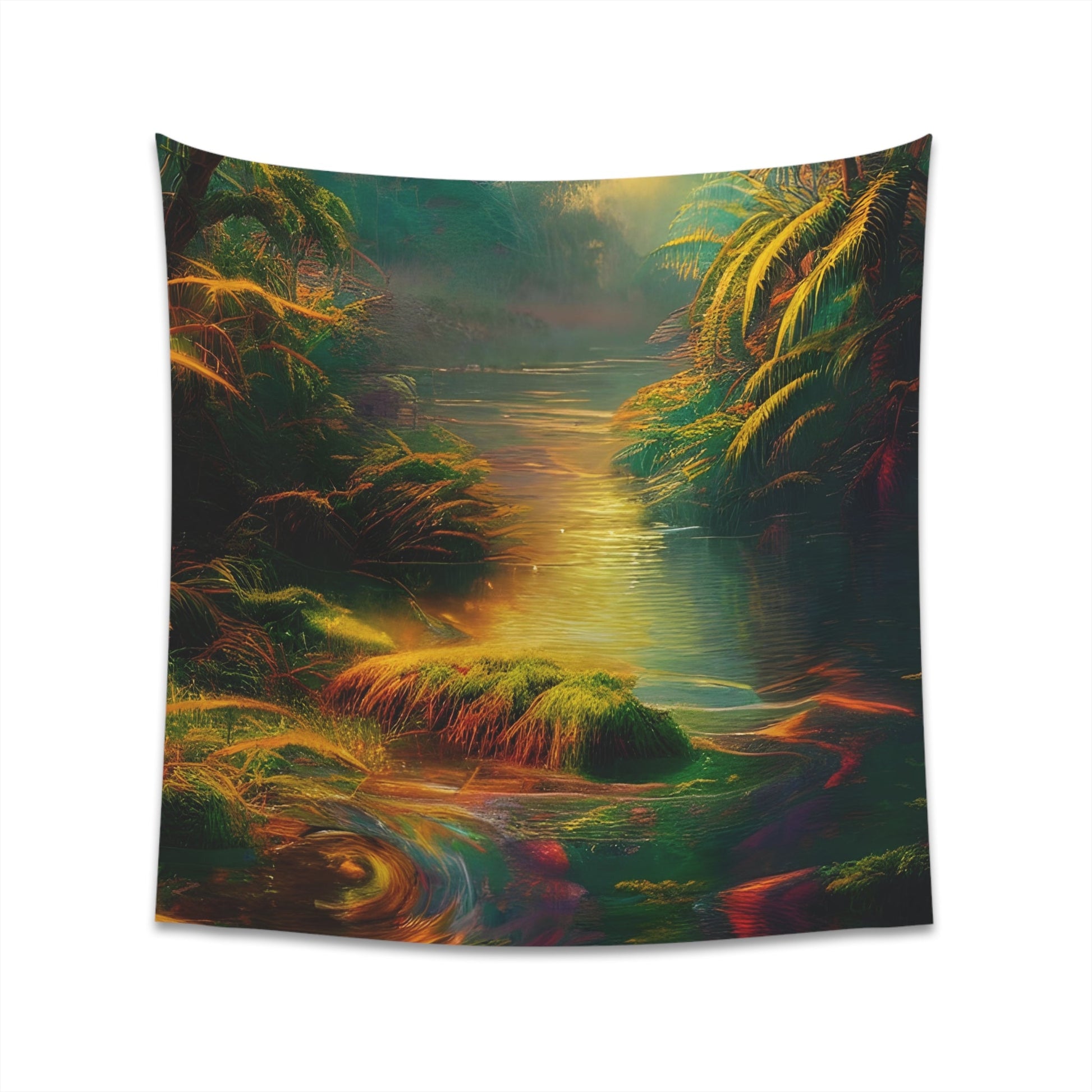 Psychedelic River Printed Wall Tapestry-JujuVibe