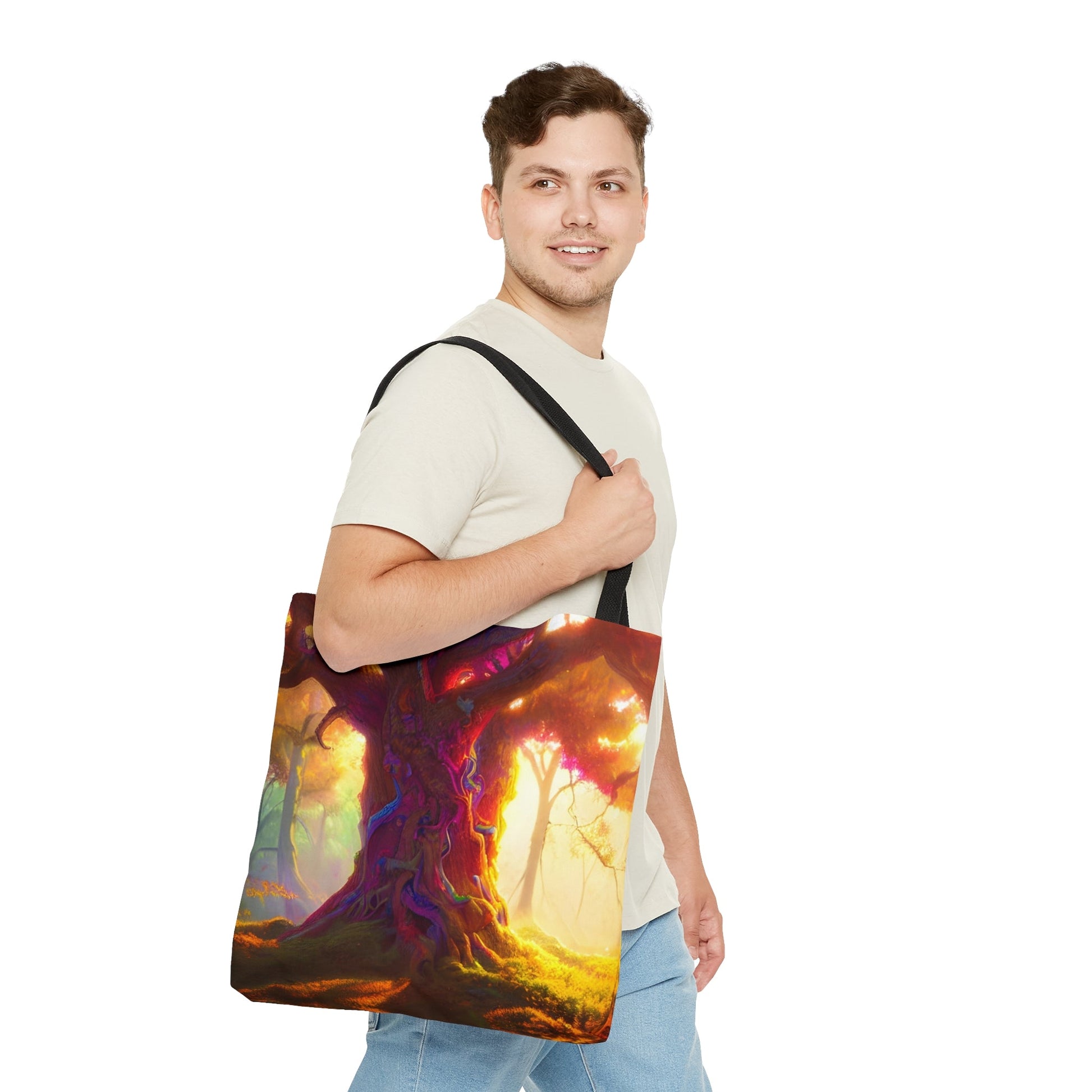 Psychedelic Tree Tote Bag (AOP)-JujuVibe