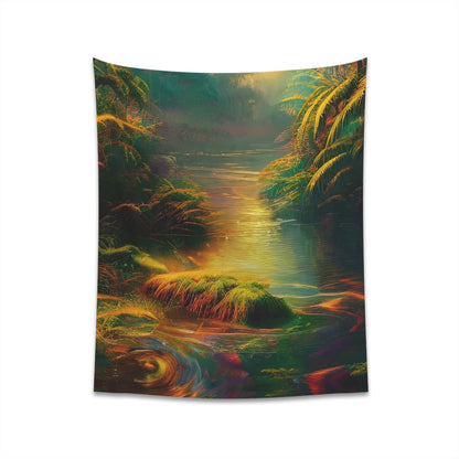 Psychedelic River Printed Wall Tapestry-JujuVibe