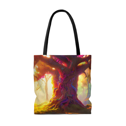 Psychedelic Tree Tote Bag (AOP)-JujuVibe