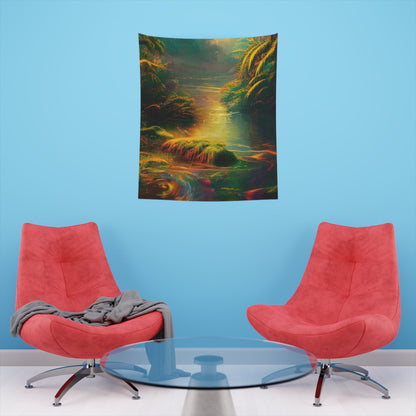 Psychedelic River Printed Wall Tapestry-JujuVibe