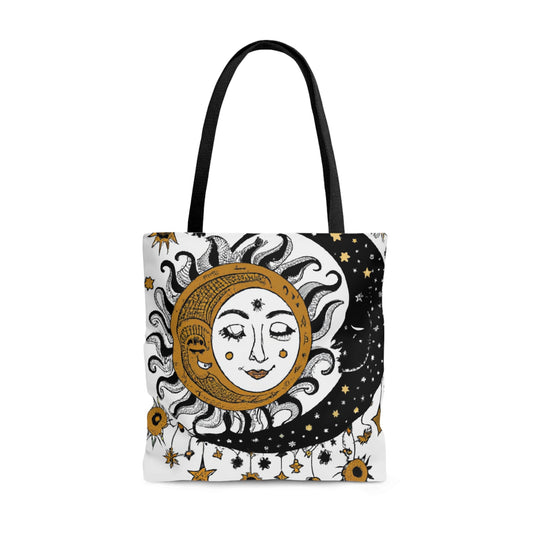 Boho Sun and Moon Design Tote Bag (AOP)-JujuVibe