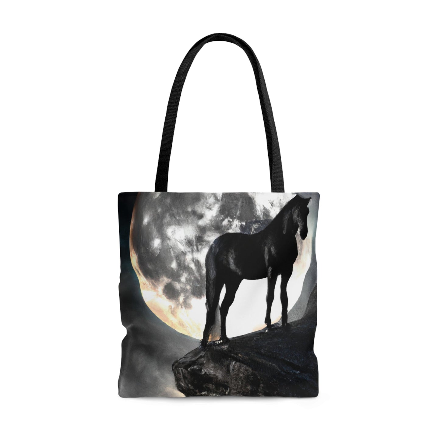 Black Stallion Full Moon Tote Bag (AOP)-JujuVibe