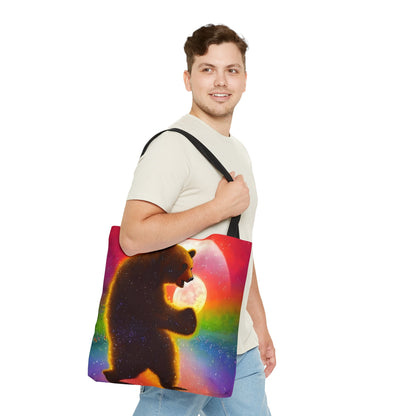 Dancing Rainbow Bear Tote Bag (AOP)-JujuVibe