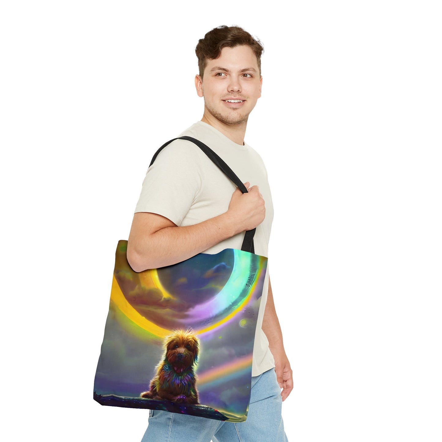 Space Dog Tote Bag (AOP)-JujuVibe