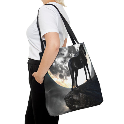 Black Stallion Full Moon Tote Bag (AOP)-JujuVibe