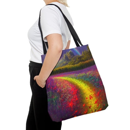 JujuVibe Rainbow Fields Tote Bag (AOP)