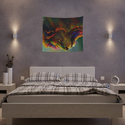 Psychedelic Lion Printed Wall Tapestry-JujuVibe