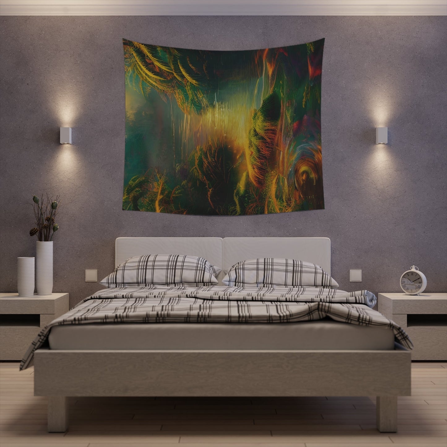 Psychedelic River Printed Wall Tapestry-JujuVibe