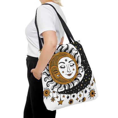 Boho Sun and Moon Design Tote Bag (AOP)-JujuVibe