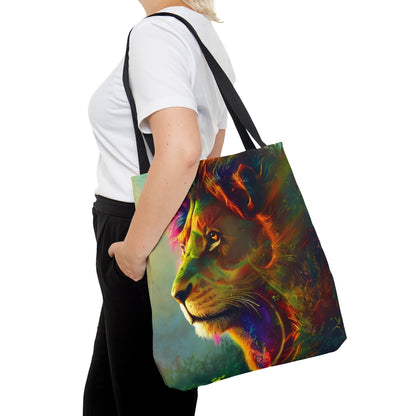 Psychedelic Lion Tote Bag (AOP)-JujuVibe