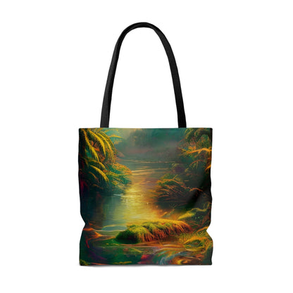 Psychedelic River Tote Bag (AOP)-JujuVibe