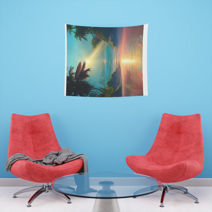 Psychedelic Sunrise Beach Printed Wall Tapestry-JujuVibe