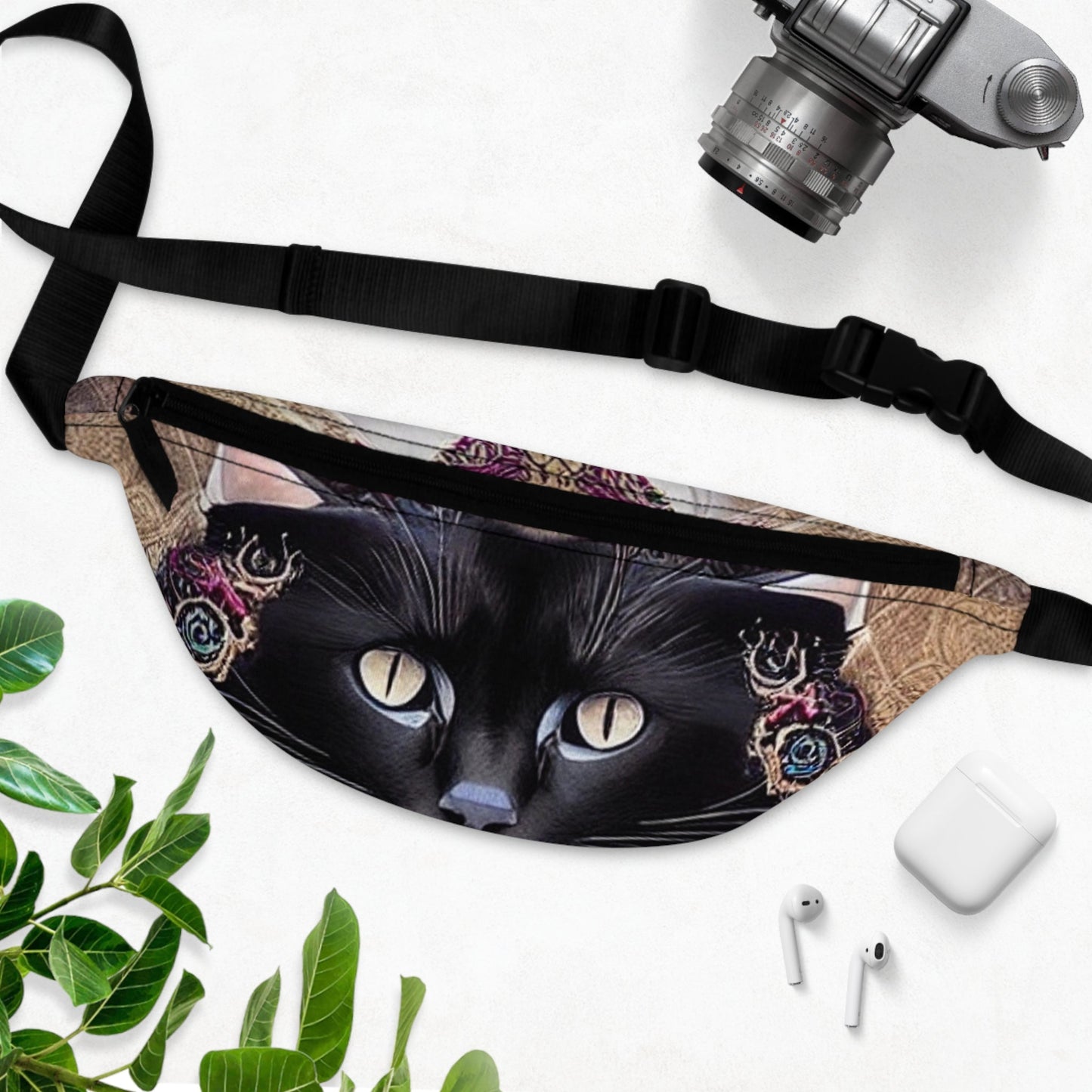 Black Cat Fanny Pack-JujuVibe