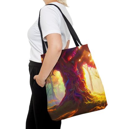 Psychedelic Tree Tote Bag (AOP)-JujuVibe