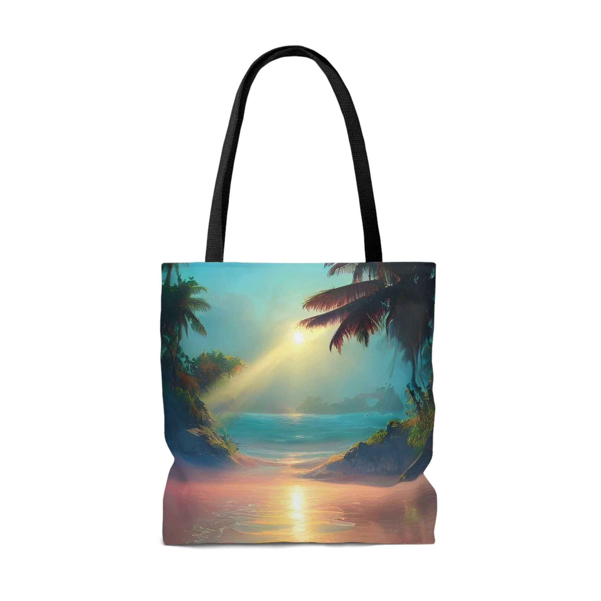 Psychedelic Sunrise Beach Tote Bag (AOP)-JujuVibe