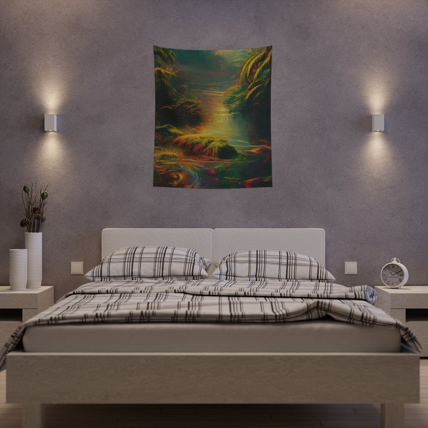 Psychedelic River Printed Wall Tapestry-JujuVibe