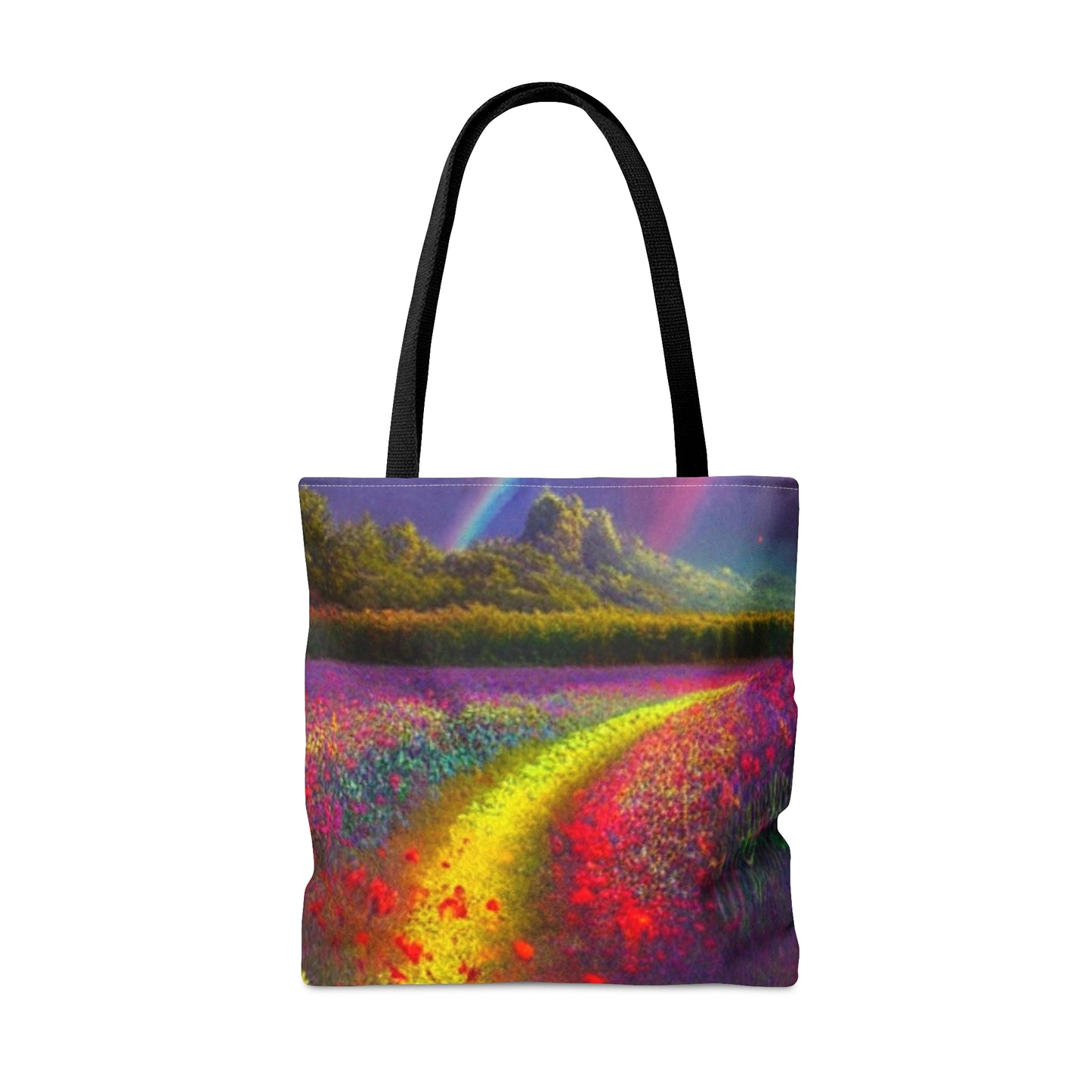 JujuVibe Rainbow Fields Tote Bag (AOP)