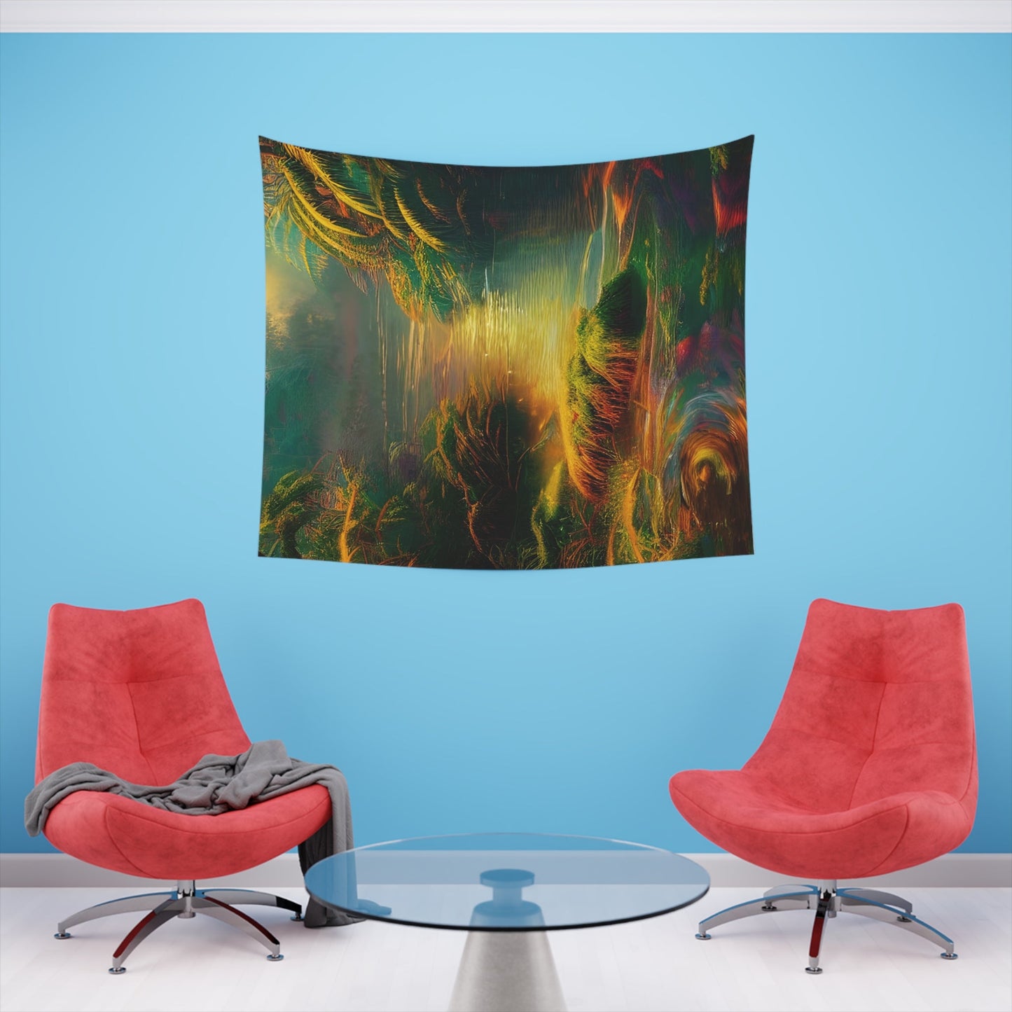 Psychedelic River Printed Wall Tapestry-JujuVibe