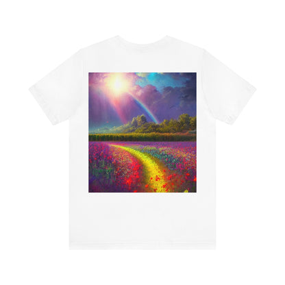 Rainbow Sunshine Flower Field Unisex Bella+Canvas Jersey Short Sleeve Tee