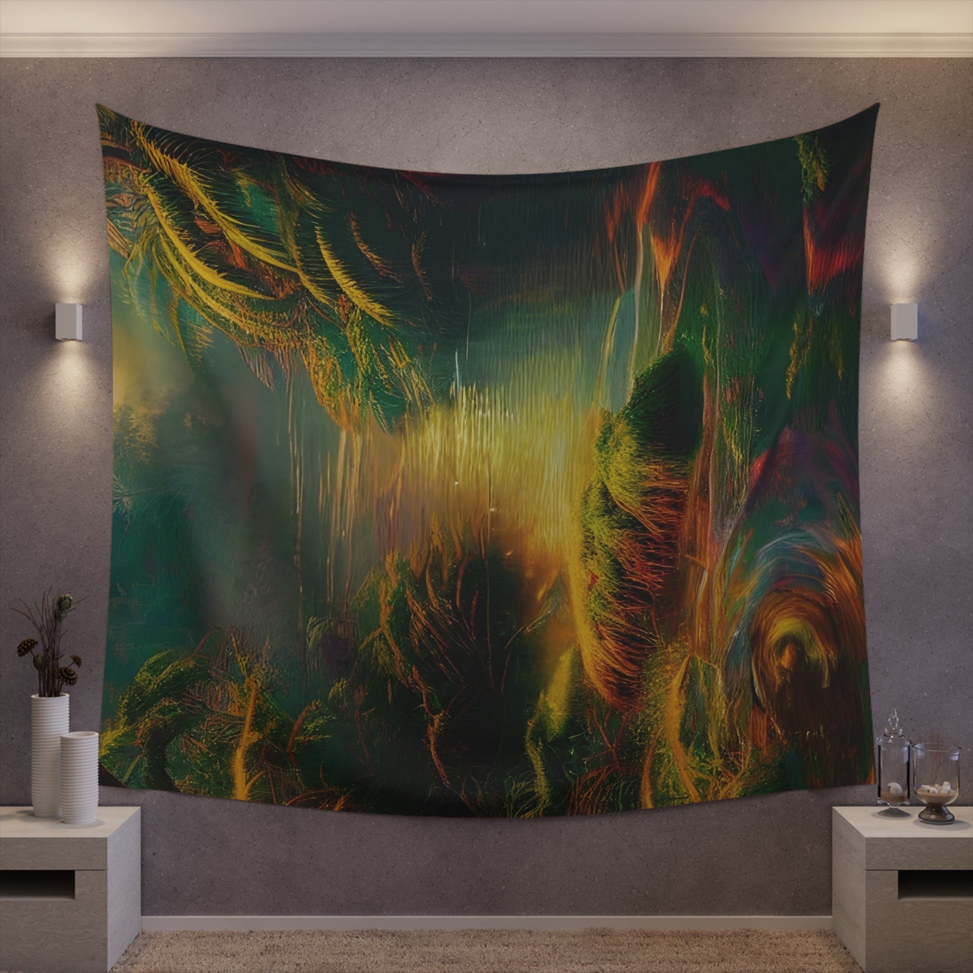 Psychedelic River Printed Wall Tapestry-JujuVibe