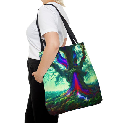 Psychedelic Oak Tote Bag (AOP)-JujuVibe