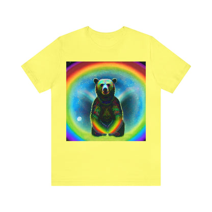 Psychedelic Rainbow Moon Bear Unisex Jersey Short Sleeve Tee