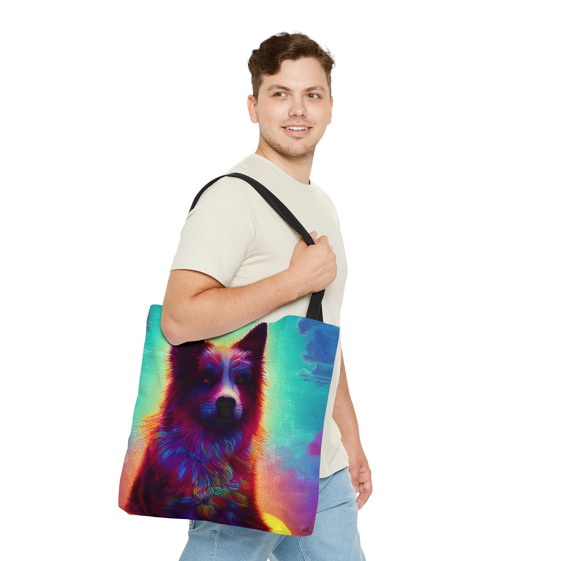 Psychedelic DogTote Bag (AOP)-JujuVibe