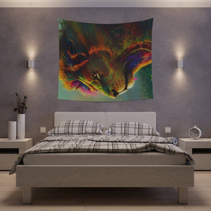 Psychedelic Lion Printed Wall Tapestry-JujuVibe