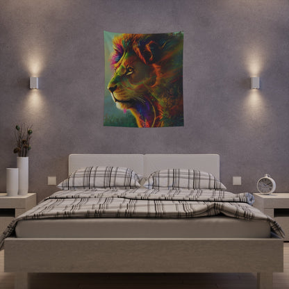 Psychedelic Lion Printed Wall Tapestry-JujuVibe