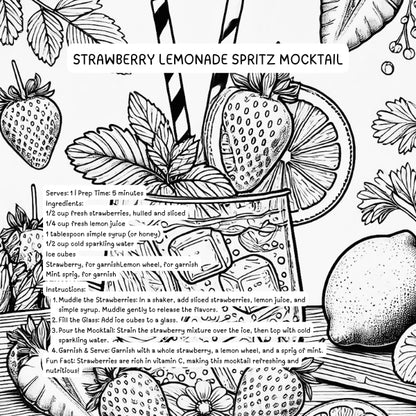 Four Seasons of Mocktails: A Non-Alcoholic Coloring Book for Adults, Teens and Kids of All Ages