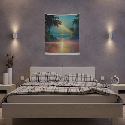 Psychedelic Sunrise Beach Printed Wall Tapestry-JujuVibe