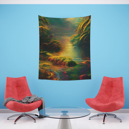 Psychedelic River Printed Wall Tapestry-JujuVibe