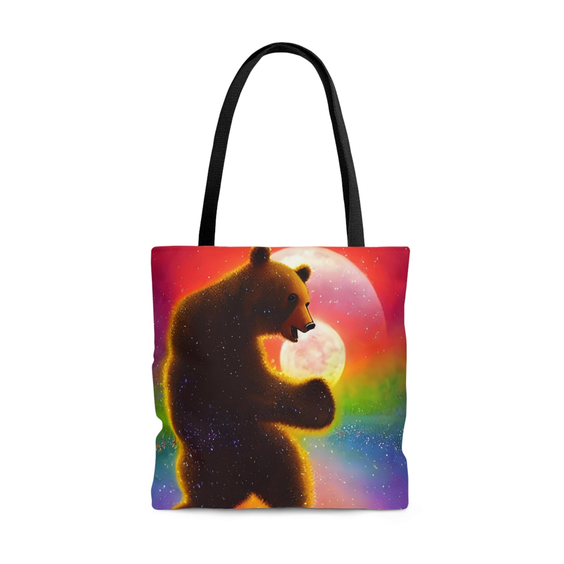 Dancing Rainbow Bear Tote Bag (AOP)-JujuVibe