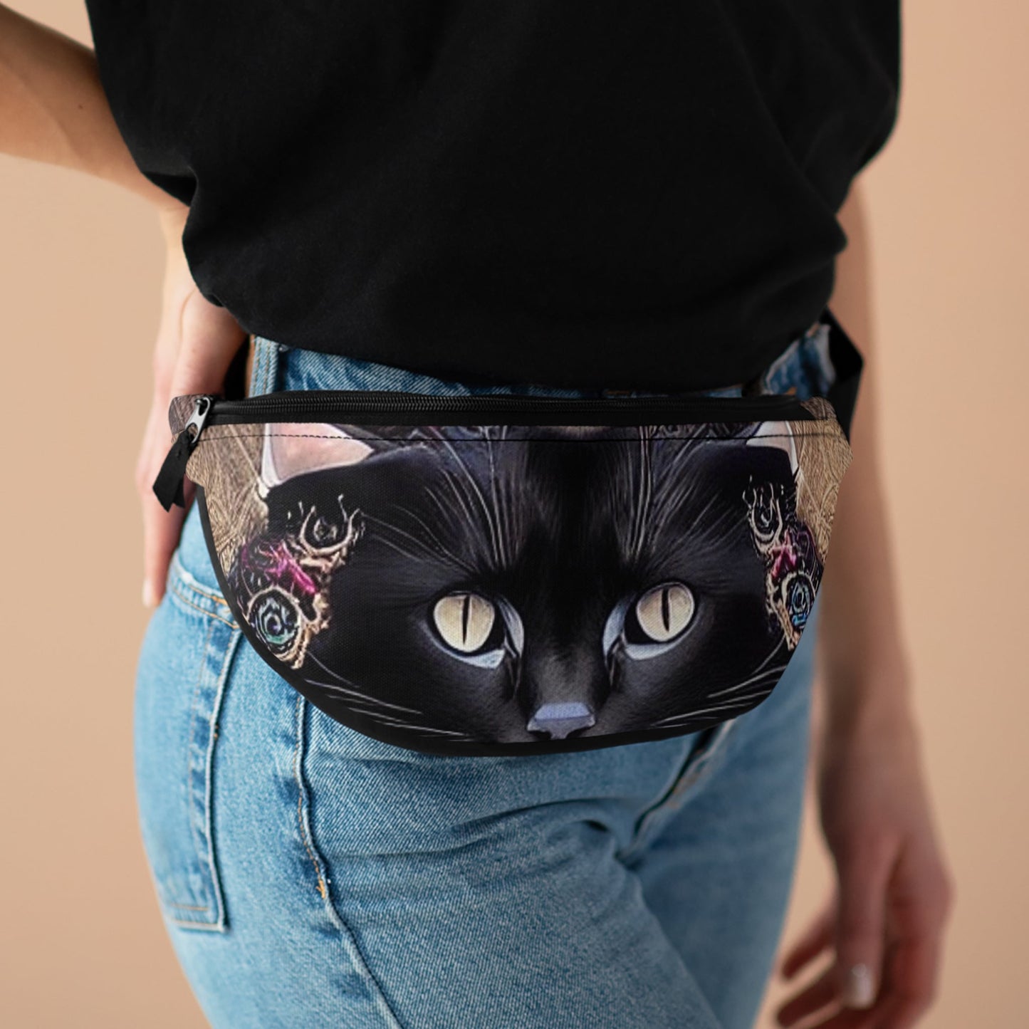 Black Cat Fanny Pack-JujuVibe