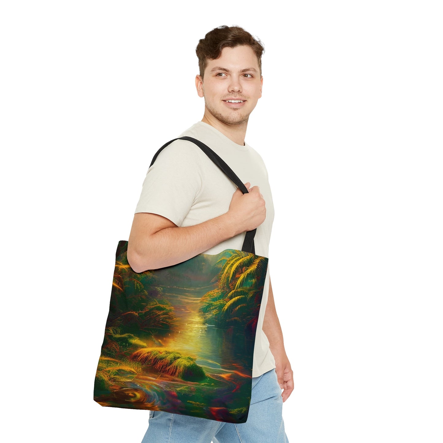 Psychedelic River Tote Bag (AOP)-JujuVibe