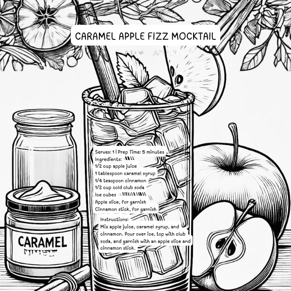 Four Seasons of Mocktails: A Non-Alcoholic Coloring Book for Adults, Teens and Kids of All Ages