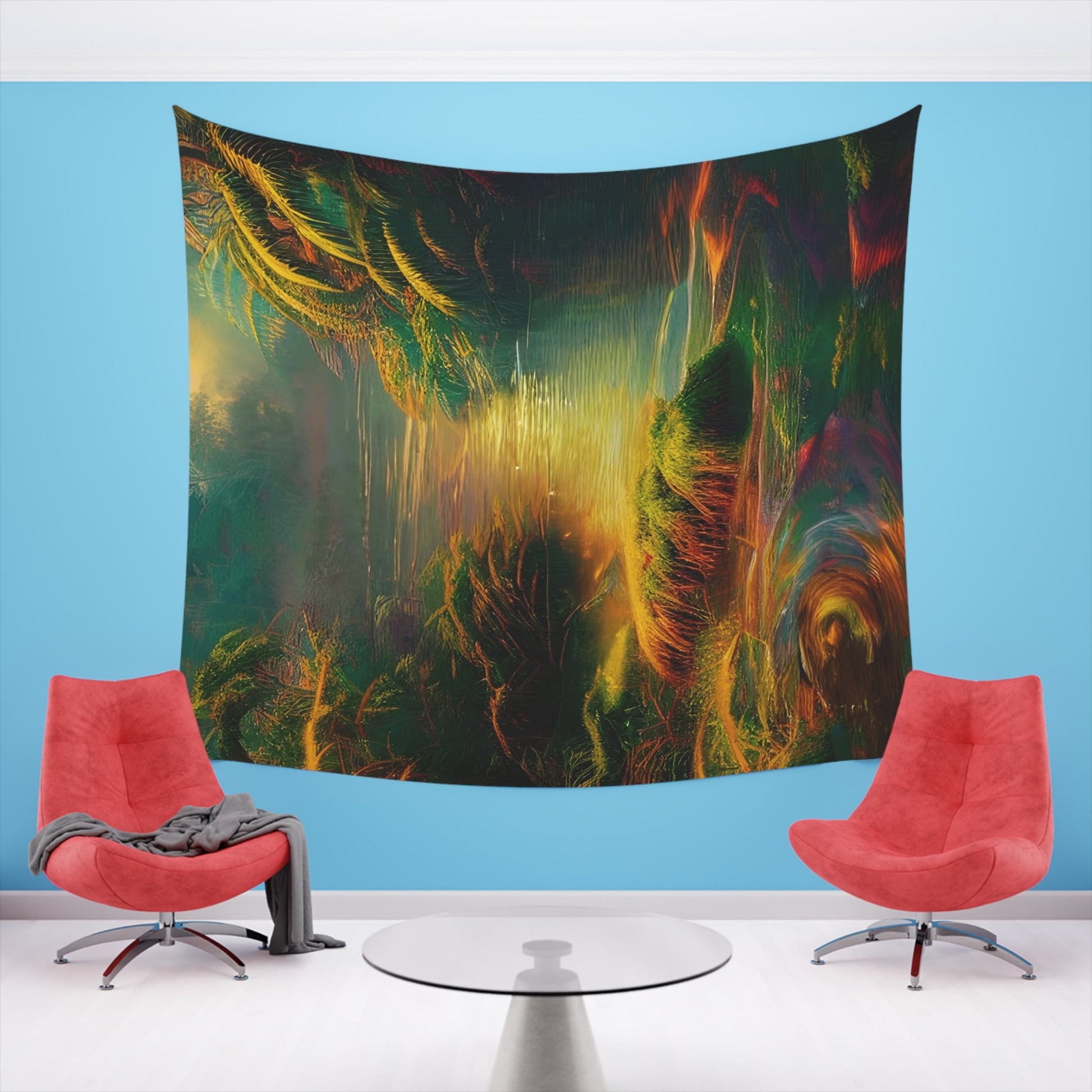 Psychedelic River Printed Wall Tapestry-JujuVibe