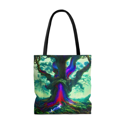 Psychedelic Oak Tote Bag (AOP)-JujuVibe