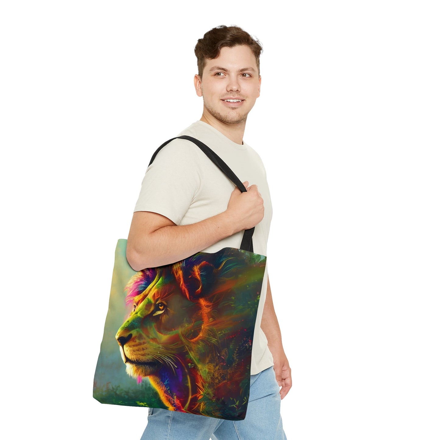 Psychedelic Lion Tote Bag (AOP)-JujuVibe