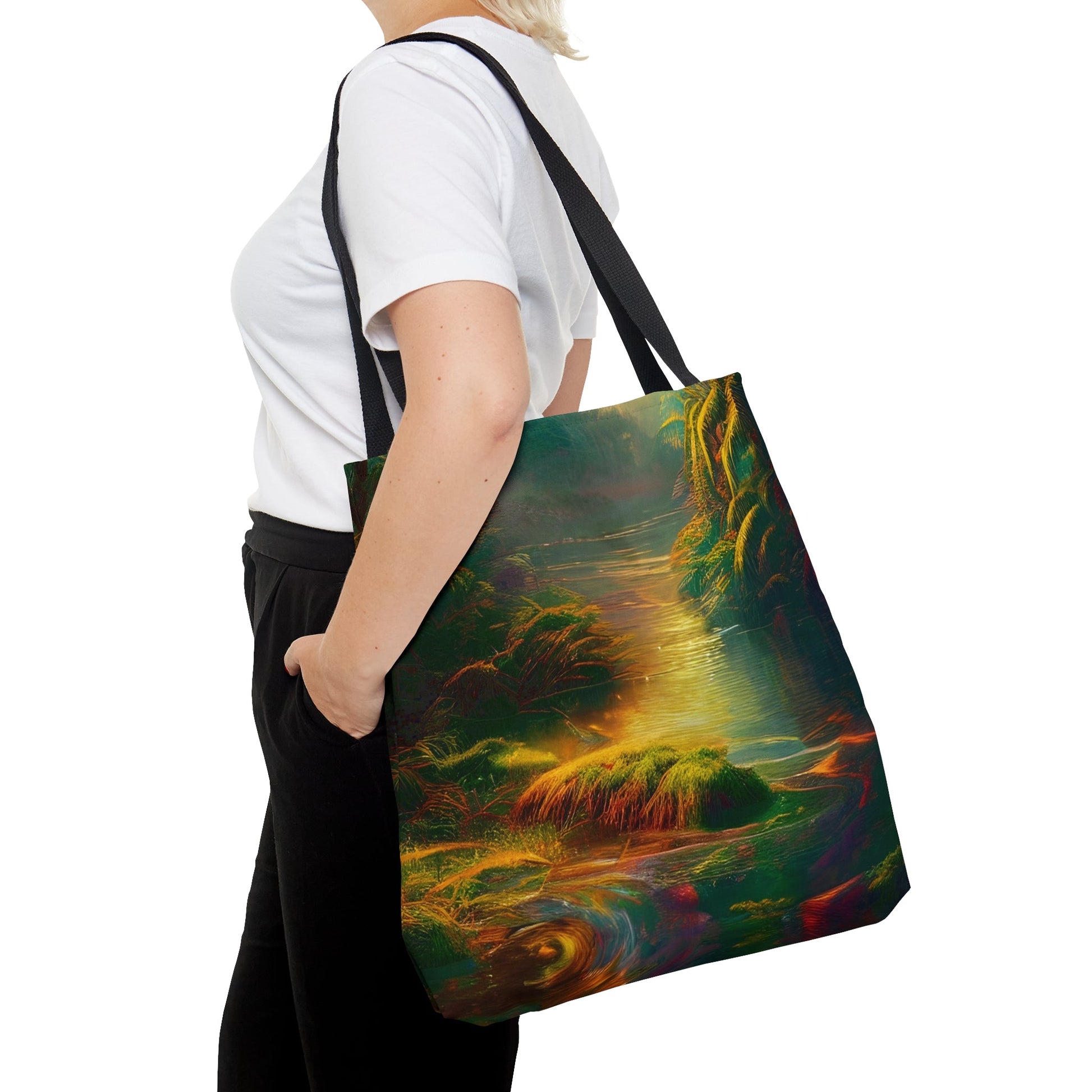 Psychedelic River Tote Bag (AOP)-JujuVibe