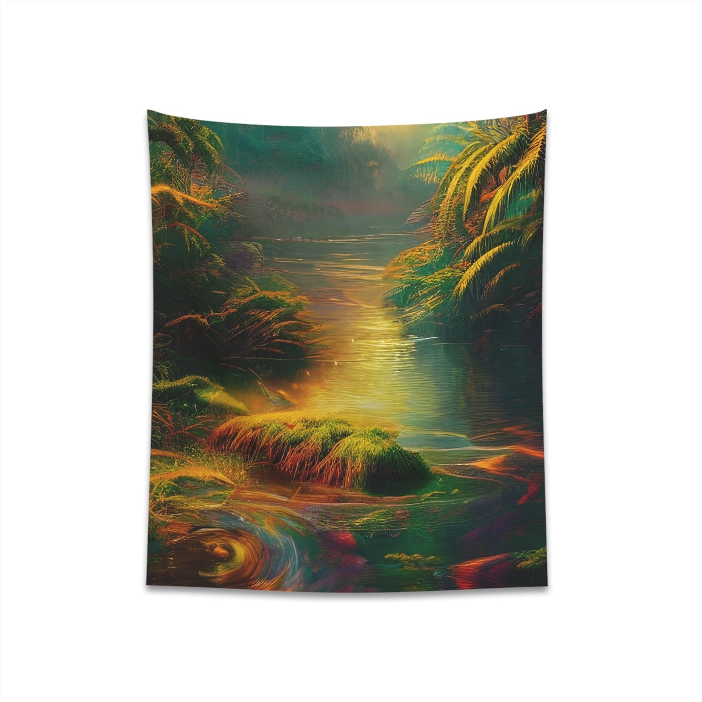 Psychedelic River Printed Wall Tapestry-JujuVibe