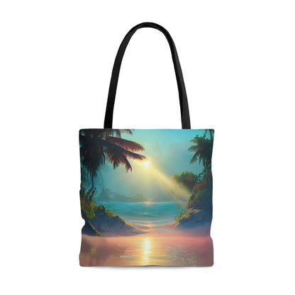 Psychedelic Sunrise Beach Tote Bag (AOP)-JujuVibe