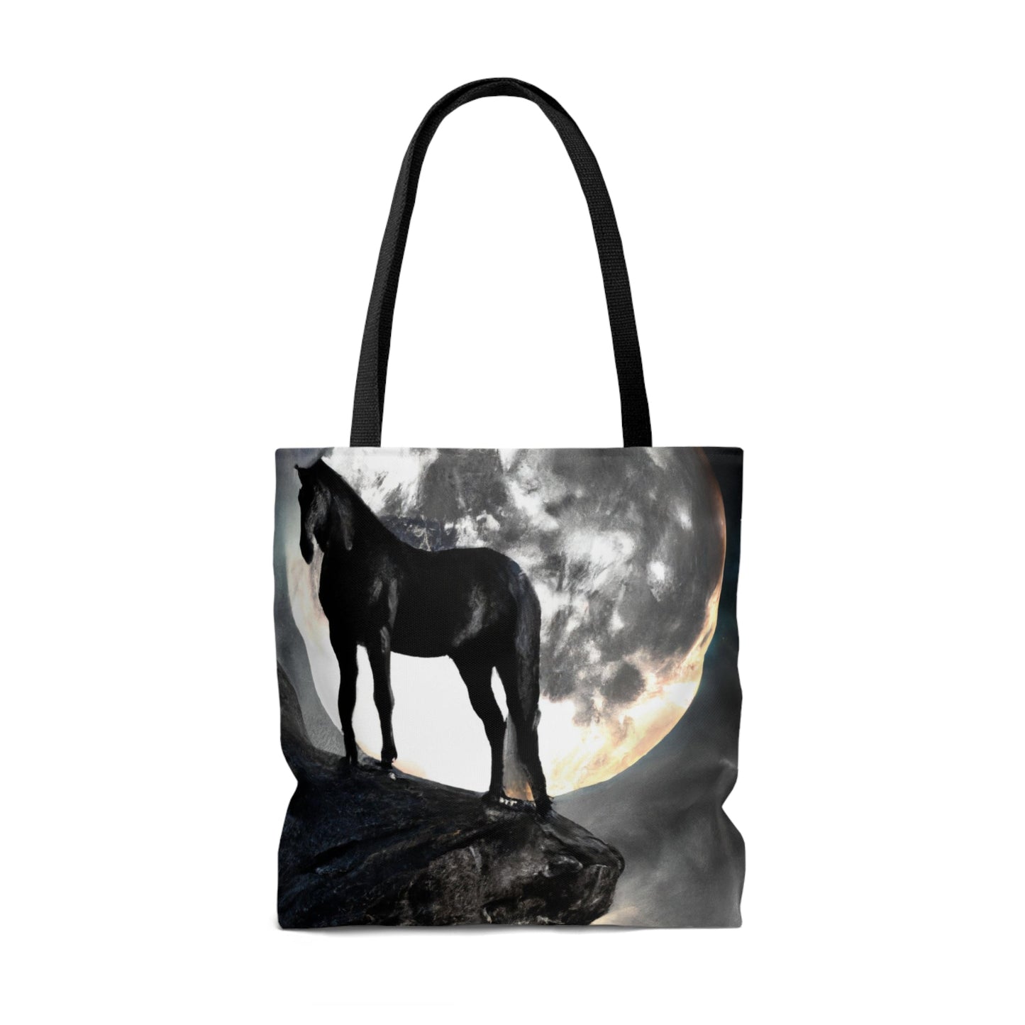 Black Stallion Full Moon Tote Bag (AOP)-JujuVibe