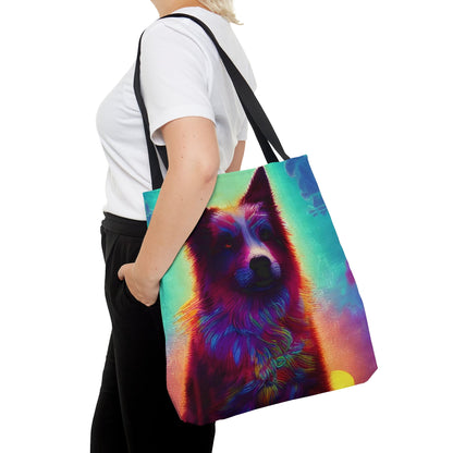 Psychedelic DogTote Bag (AOP)-JujuVibe