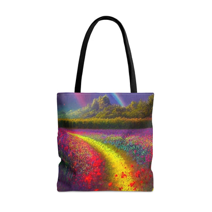 JujuVibe Rainbow Fields Tote Bag (AOP)